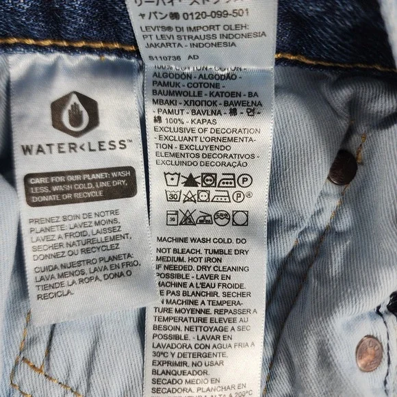 Levis 501 Premium MENS 30X32 Big E Jeans Blue Denim Straight Button Fly - Picture 11 of 13